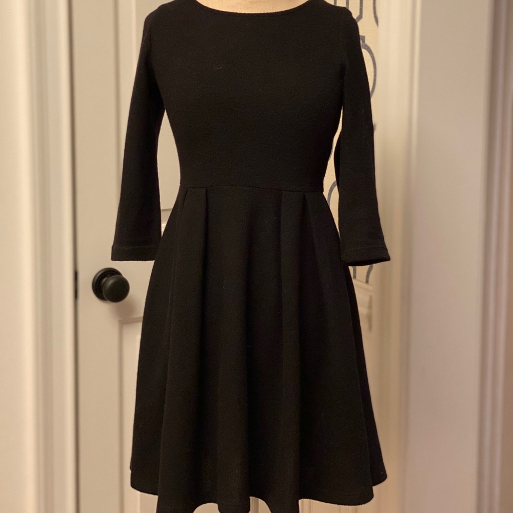 Women’s Black Pleated Fleece Dress